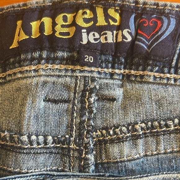 Angels jeans sz 20 faded zip/button with silver hardware and embellishments - Picture 4 of 11